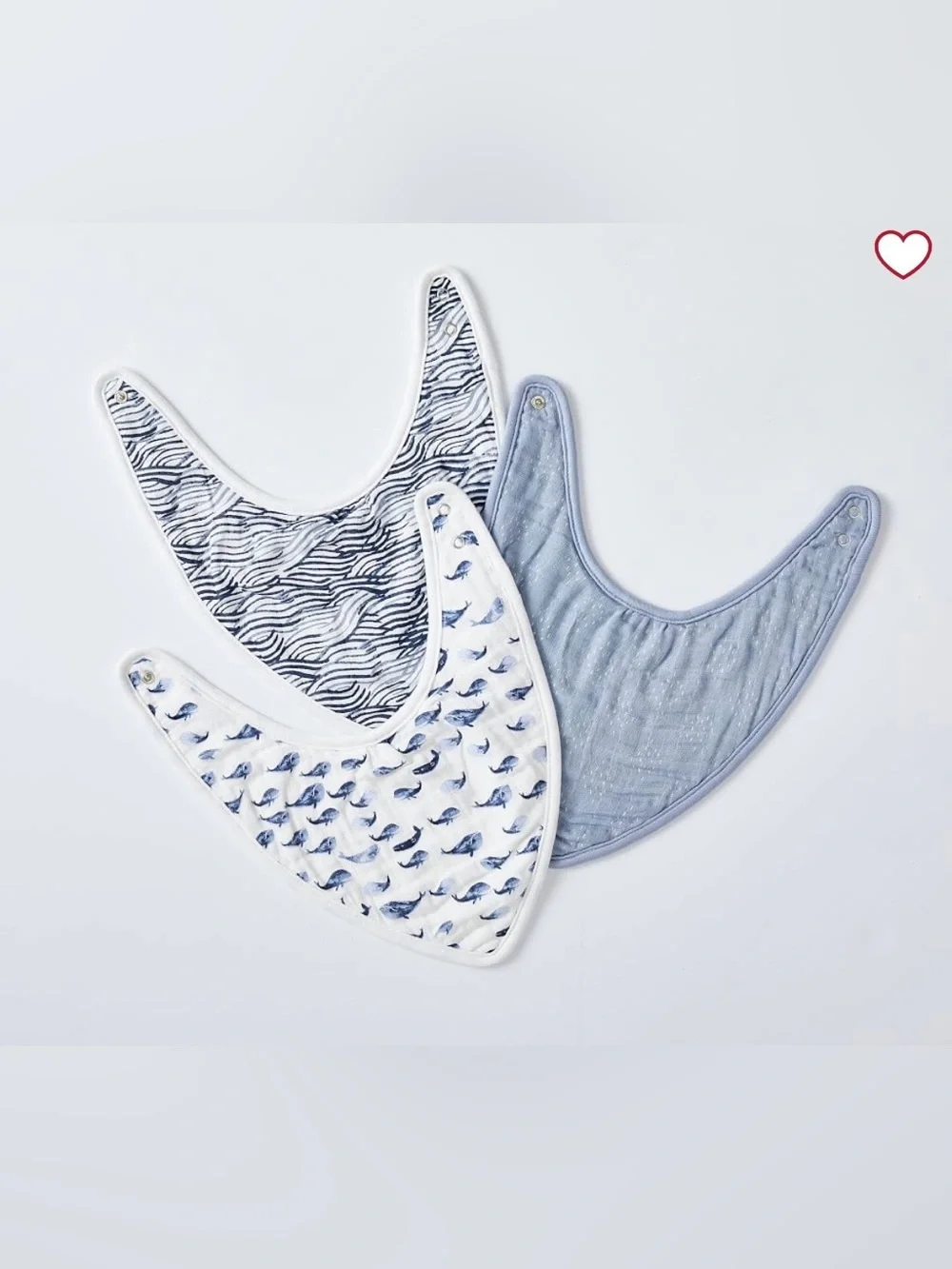 Pottery Barn Kids Organic Jack Muslin Drool Bib Set of 3